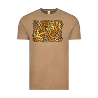 Vintage Coffee handdrawn leopard pattern yellow Vintage Tee - BarkalooDesign