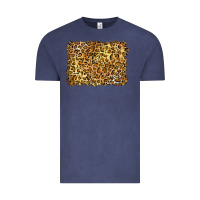Vintage Denim handdrawn leopard pattern yellow Vintage Tee - BarkalooDesign