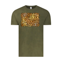 Vintage Olive handdrawn leopard pattern yellow Vintage Tee - BarkalooDesign