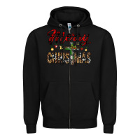 Black merry christmas Zipper Hoodie - JahusDesignShop