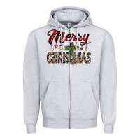 Heather Grey merry christmas Zipper Hoodie - JahusDesignShop