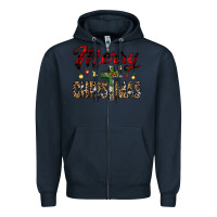 Navy merry christmas Zipper Hoodie - JahusDesignShop