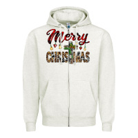 Oatmeal Heather merry christmas Zipper Hoodie - JahusDesignShop