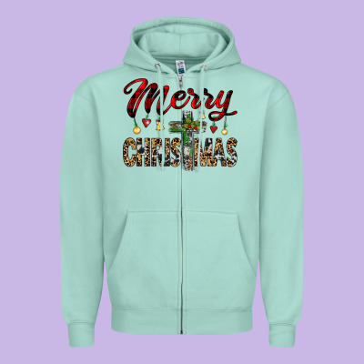 Merry Christmas Zipper Hoodie Designed By Jahusdesignshop