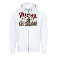White merry christmas Zipper Hoodie - JahusDesignShop