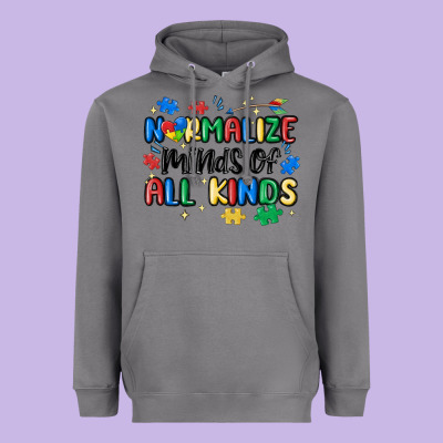 Normalize Minds Of All Kinds Heavyweight Hoodie Designed By Maliassmallbusiness
