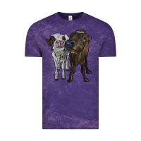Cloud Purple two heifer cows Vintage Tee - RanaPortraitStore