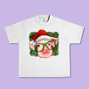 Christmas Pig Urban Heavy Tee Designed By Ranaportraitstore