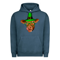 Pigment Midnight Navy St Patricks Day Cow Urban Hoodie - Bettercallsaul