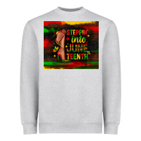 Heather Grey steppin into juneteenth Heavyweight Sweatshirt - Zillion Design Studio