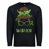 Black messy bun mental health warrior Premium Sweatshirt - MaliasSmallBusiness