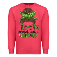 Cardinal messy bun mental health warrior Premium Sweatshirt - MaliasSmallBusiness