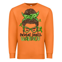 Carrot messy bun mental health warrior Premium Sweatshirt - MaliasSmallBusiness
