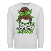 Dove Grey messy bun mental health warrior Premium Sweatshirt - MaliasSmallBusiness