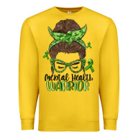 Lemon messy bun mental health warrior Premium Sweatshirt - MaliasSmallBusiness