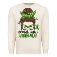 Sandshell messy bun mental health warrior Premium Sweatshirt - MaliasSmallBusiness