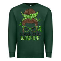 Sports Green messy bun mental health warrior Premium Sweatshirt - MaliasSmallBusiness