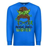 True Royal messy bun mental health warrior Premium Sweatshirt - MaliasSmallBusiness