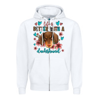 White life is better with a dachshund Zipper Hoodie - Jasminsmagicworld