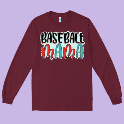 Baseball Mama Long Sleeve Tee Designed By Jahusdesignshop