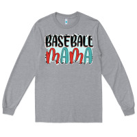 Heather Grey baseball mama Long Sleeve Tee - JahusDesignShop