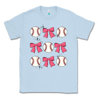 Dusty Blue baseball coquette bow Classic Tee - JahusDesignShop