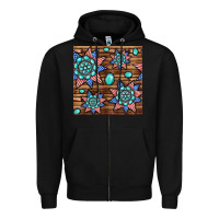 Black 4th of july turquoise gemstone seamless pattern Zipper Hoodie - BundleAndBundleShop