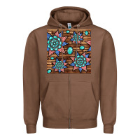 Chestnut 4th of july turquoise gemstone seamless pattern Zipper Hoodie - BundleAndBundleShop