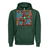 Sports Green 4th of july turquoise gemstone seamless pattern Zipper Hoodie - BundleAndBundleShop