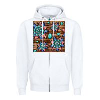 White 4th of july turquoise gemstone seamless pattern Zipper Hoodie - BundleAndBundleShop