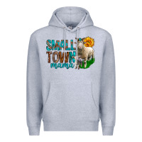 Heather Grey Small Town Mama With Sheeps Premium Hoodie - BundleAndBundleShop