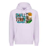 Lilac Small Town Mama With Sheeps Premium Hoodie - BundleAndBundleShop