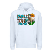 White Small Town Mama With Sheeps Premium Hoodie - BundleAndBundleShop