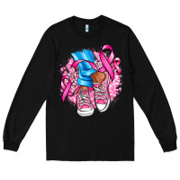 Black cancer ribbon pink converse and flowers Long Sleeve Tee - AdoDesignShop