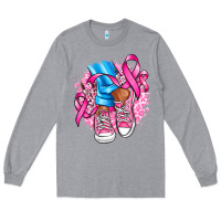 Heather Grey cancer ribbon pink converse and flowers Long Sleeve Tee - AdoDesignShop