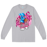 Moon Dust cancer ribbon pink converse and flowers Long Sleeve Tee - AdoDesignShop