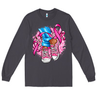 Smoke cancer ribbon pink converse and flowers Long Sleeve Tee - AdoDesignShop