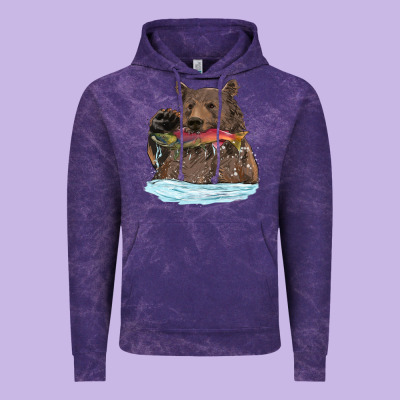 Vintage Hoodie mama bear haunting fish
