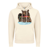 Vintage Arctic mama bear haunting fish Vintage Hoodie - RanaPortraitStore