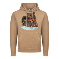 Vintage Coffee mama bear haunting fish Vintage Hoodie - RanaPortraitStore