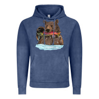 Vintage Denim mama bear haunting fish Vintage Hoodie - RanaPortraitStore