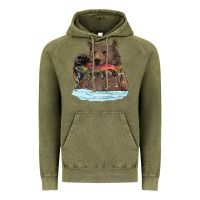 Vintage Olive mama bear haunting fish Vintage Hoodie - RanaPortraitStore