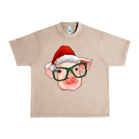 French Oak christmas pig with santa claus hat Urban Heavy Tee - RanaPortraitStore
