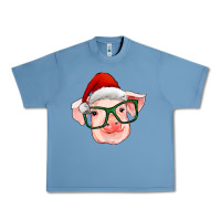 Pebble Blue christmas pig with santa claus hat Urban Heavy Tee - RanaPortraitStore