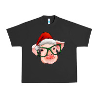Pigment Black christmas pig with santa claus hat Urban Heavy Tee - RanaPortraitStore