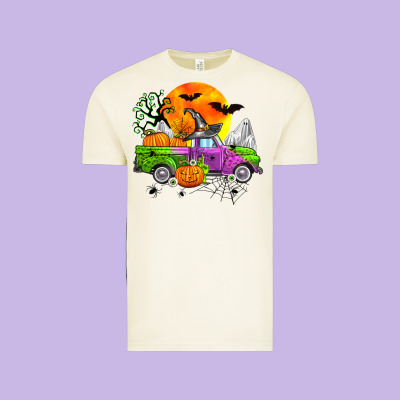 Halloween Farm Truck Vintage Tee Designed By Zillion Design Studio