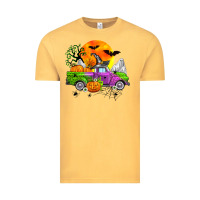 Vintage Mustard halloween farm truck Vintage Tee - Zillion Design Studio