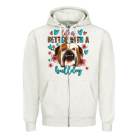 Life Is Better With A Bulldog Zipper Hoodie | Teevron