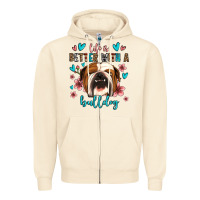 Sandshell life is better with a bulldog Zipper Hoodie - Jasminsmagicworld