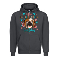 Smoke life is better with a bulldog Zipper Hoodie - Jasminsmagicworld